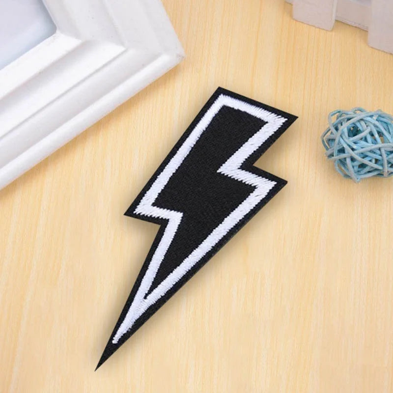2-Pack Lightning Bolt Embroidered Iron-On Patches – Punk Style Iron-On Patch Axl