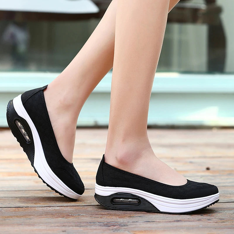 HAJINK Women's Platform Slip-On Vulcanized Shoes | Casual Heels Women's Platform Shoes Axl