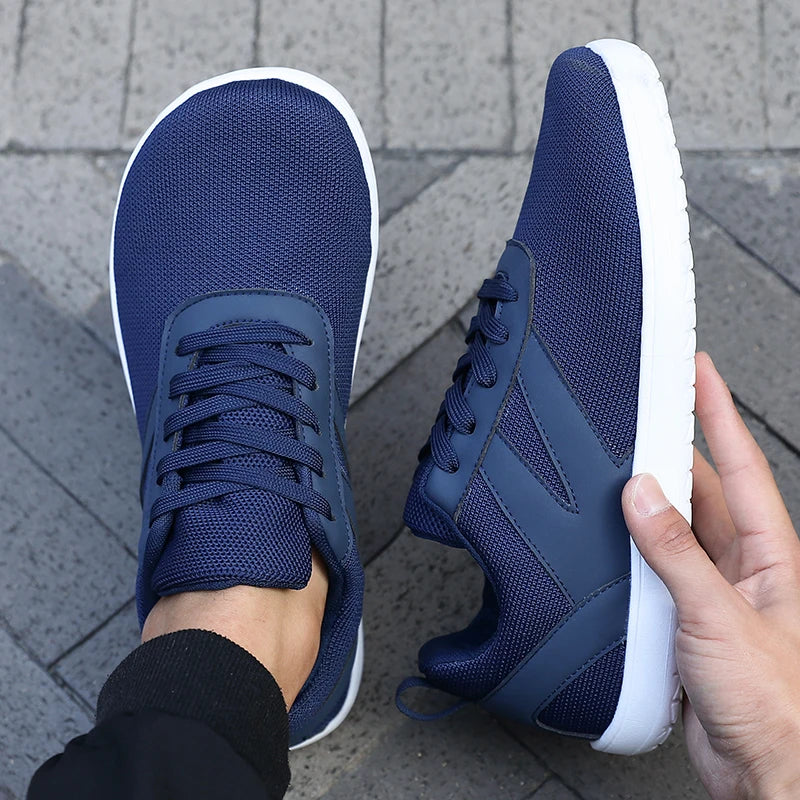 ZULIWAGN Wide Fit Mesh Walking Shoes – Lightweight Sneakers Wide Fit Sneakers Axl Navy Blue 45