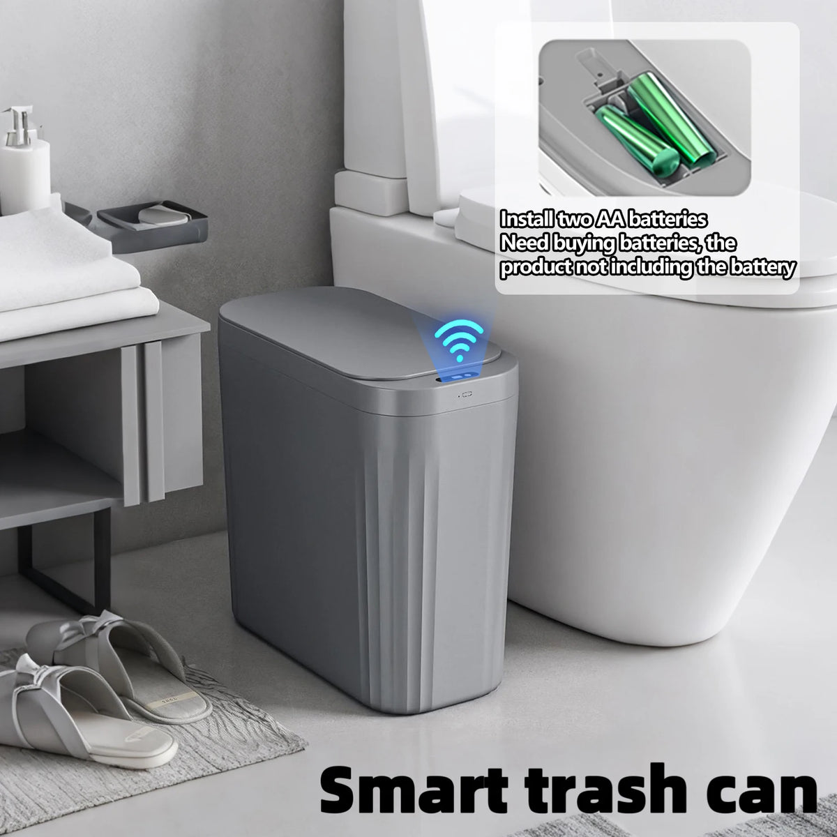ONEKA Sensor Slim Trash Can – Touchless Auto-Open Wastebasket Sensor Trash Can Axl