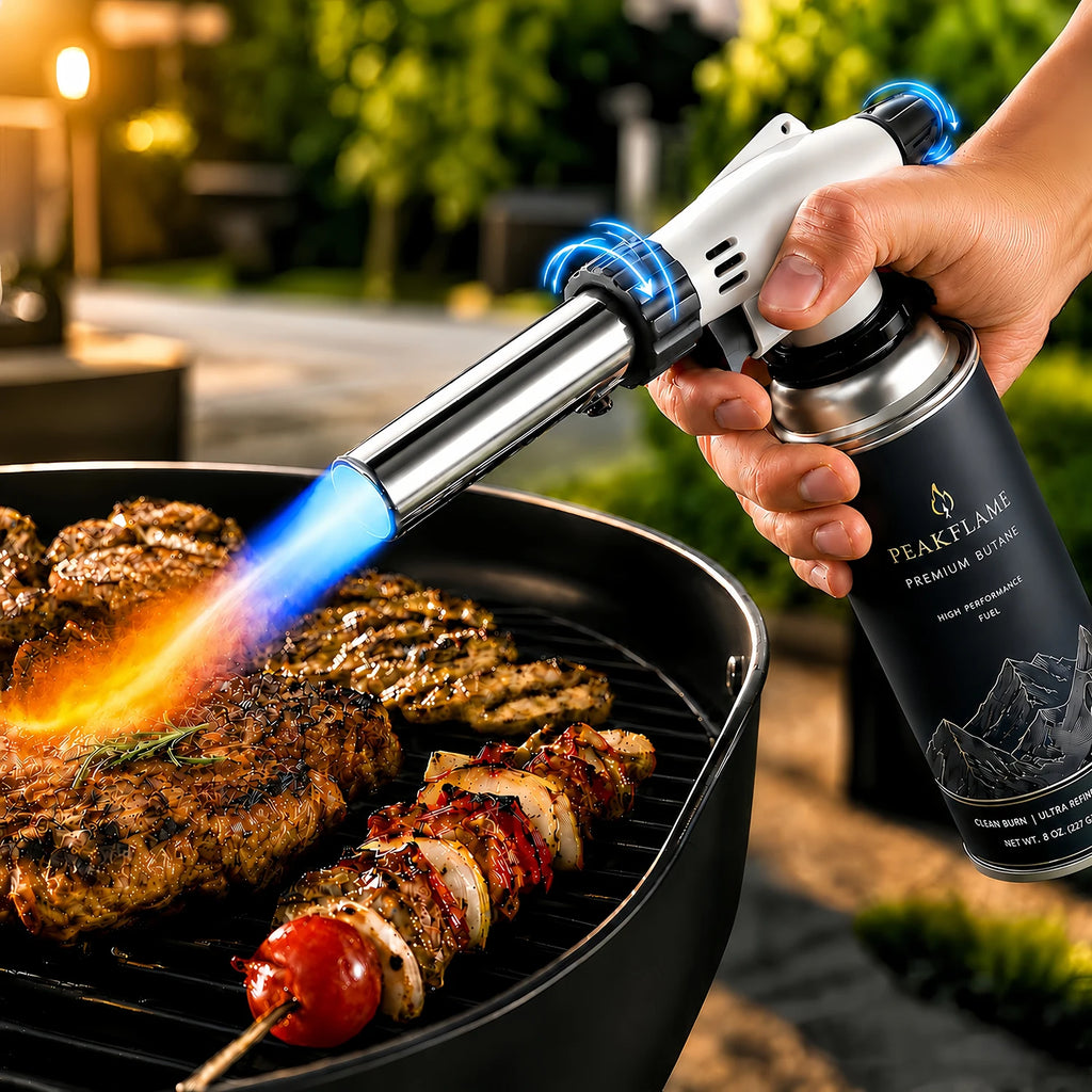 Butane Torch Lighter – Adjustable Flame Burner for Camping & BBQ Butane Torch Axl Flame adjustable