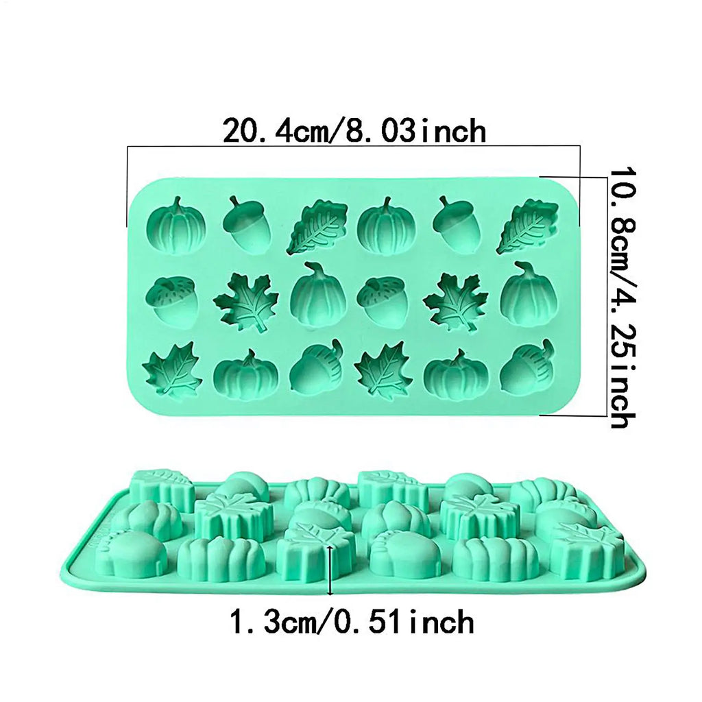 Silicone Fall Mold – 18 Cavity Maple Leaf Pumpkin Candy Mold Silicone Baking Mold Axl