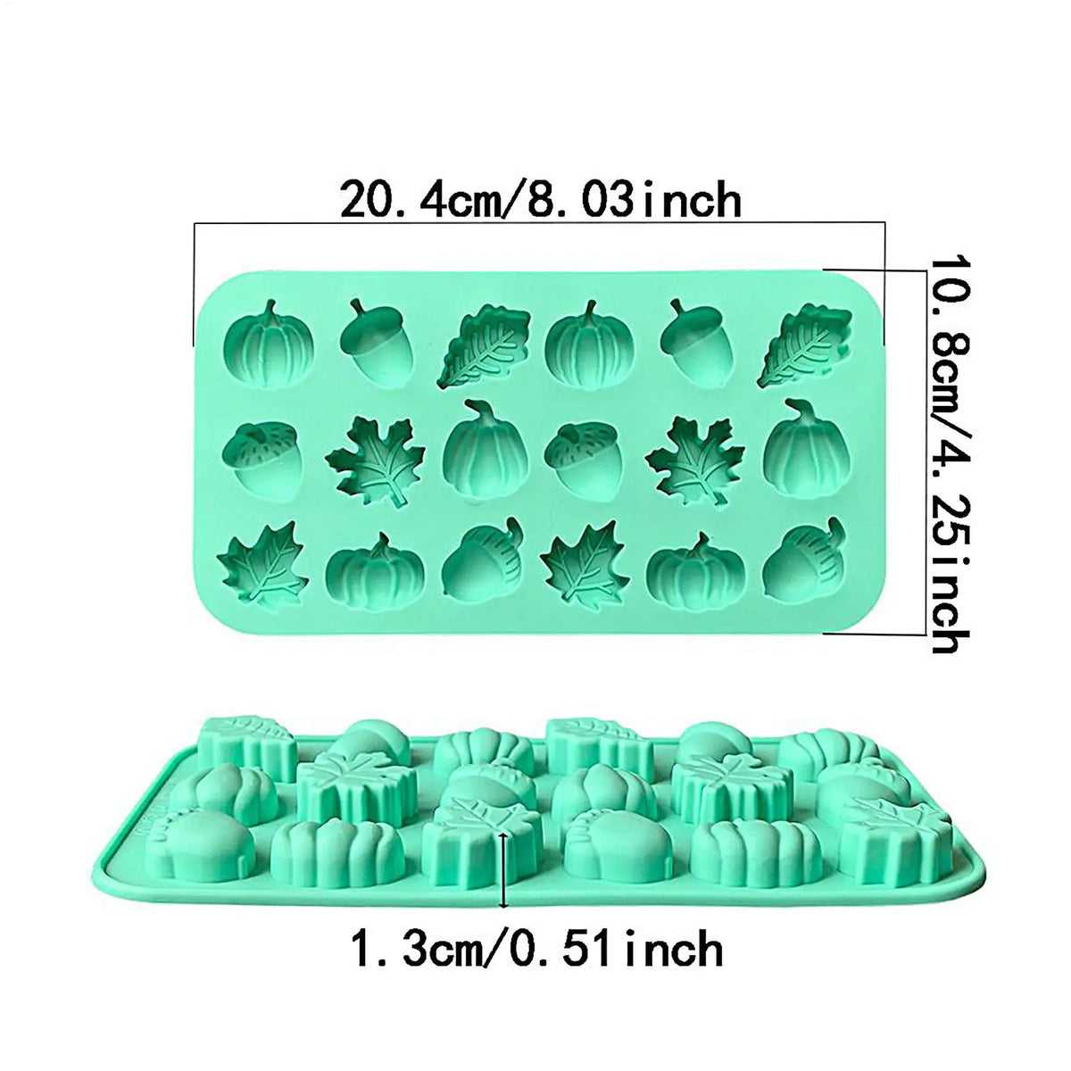 Silicone Fall Mold – 18 Cavity Maple Leaf Pumpkin Candy Mold Silicone Baking Mold Axl