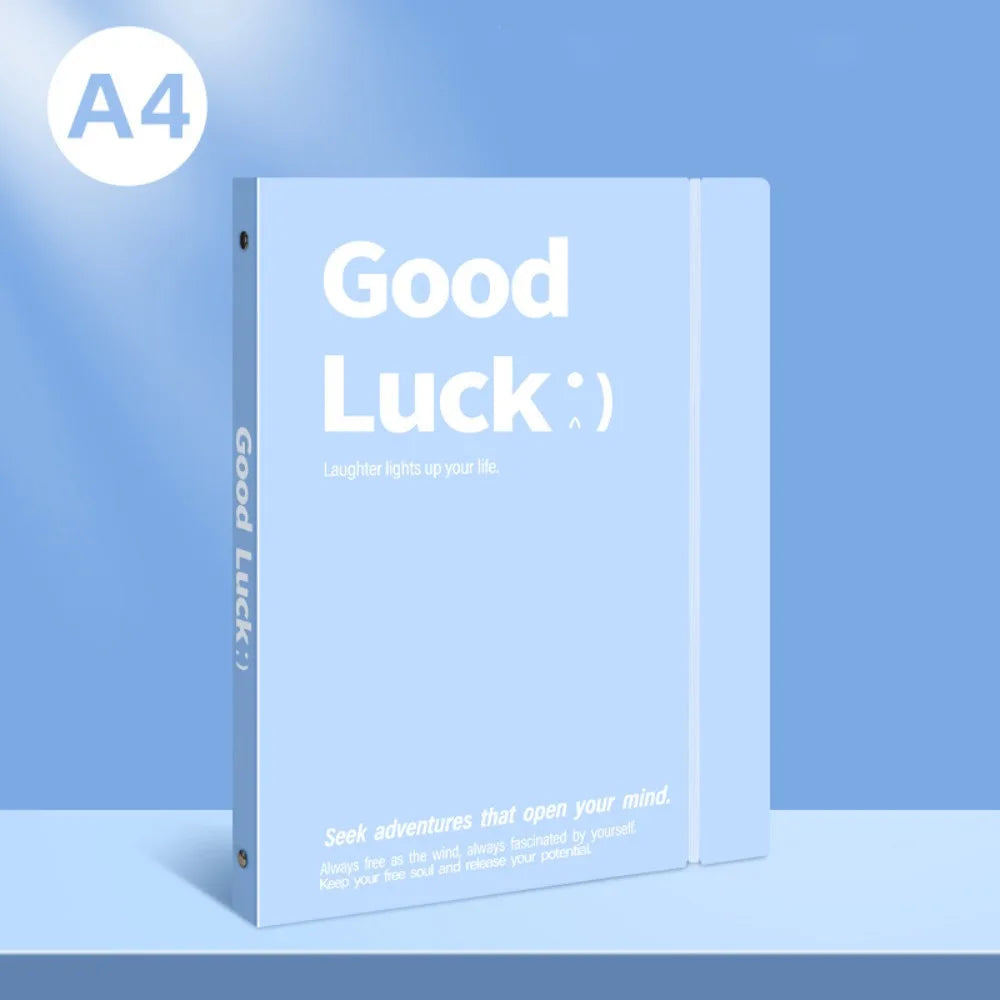 A4 Loose Leaf File Folder | Transparent Exam Paper Storage Bag File Folder Axl Blue Shell