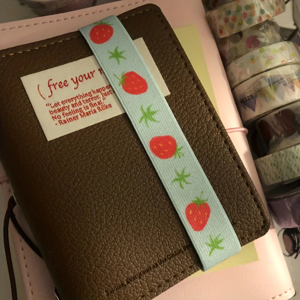 Elastic Notebook Straps for A7 M5 Planner & Scrapbook | Kawaii Planner Notebook Strap Axl Strawberry1