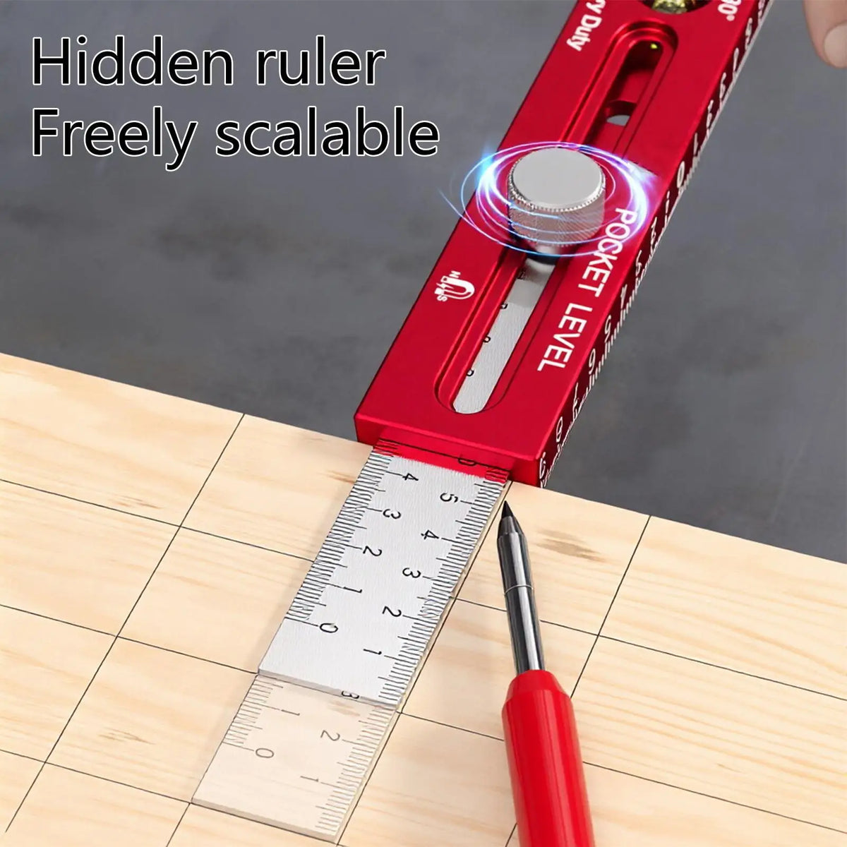 Magnetic Carpenter Ruler Woodworking Guide Gauge Metric Imperial Woodworking Measuring Gauge Axl