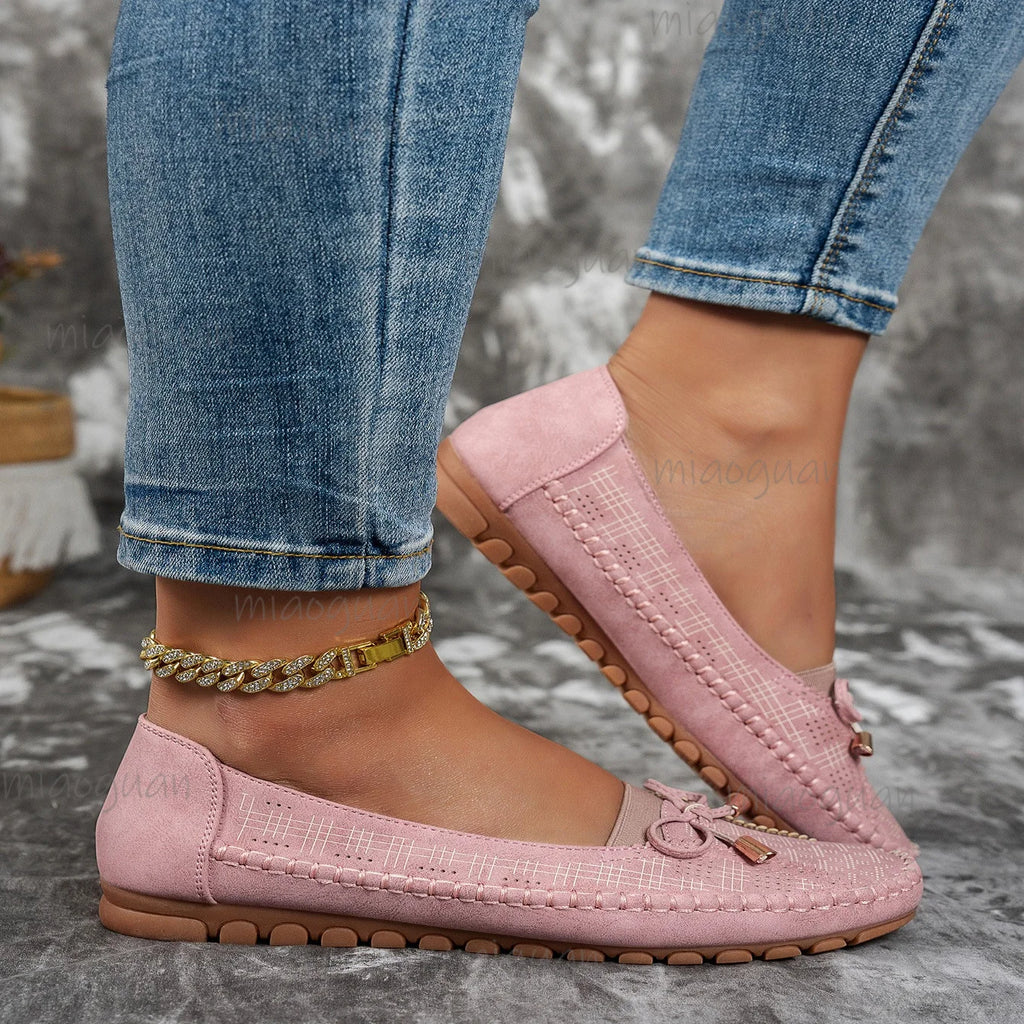 Women's Bow Ballet Flats – Slip-On Casual Loafers Comfort Shoes Ballet Flats Axl