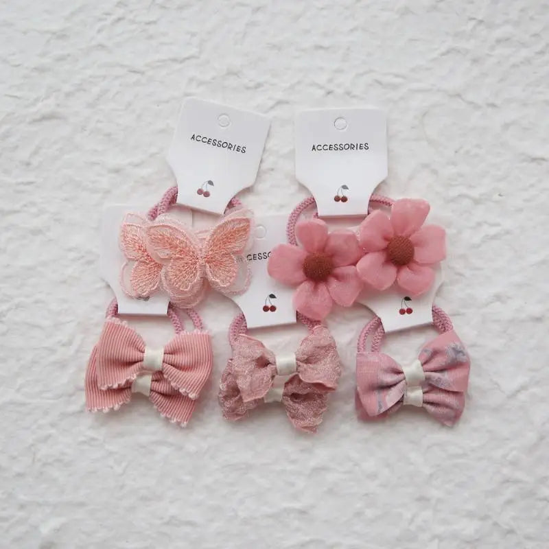 10-Pack Elastic Flower Hair Bands – Handmade Floral Hairbands Elastic Hair Bands Axl A5