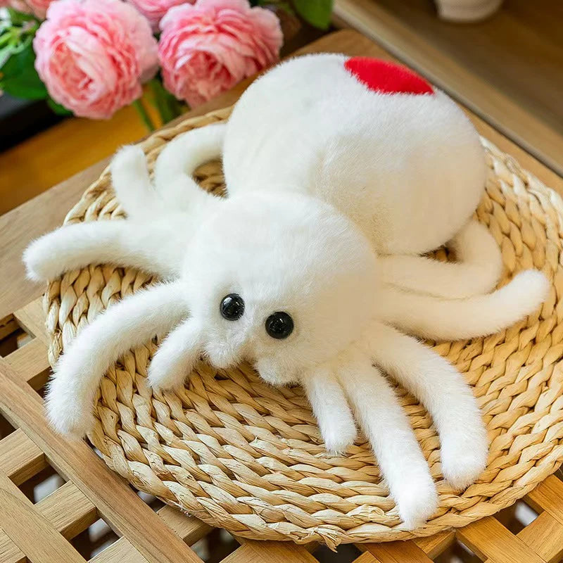 25cm Plush Spider Toy – Realistic Halloween Stuffed Doll Plush Stuffed Toy Axl white