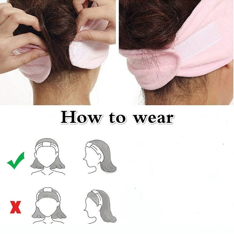 Adjustable Microfiber Spa Headband – Makeup & Shower Hair Wrap Spa Hair Headband Axl