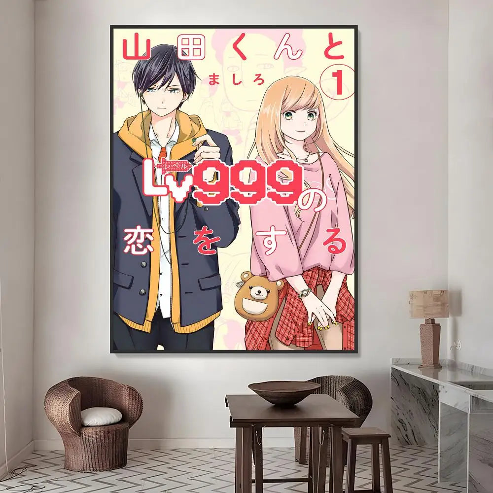 Yamada-kun at Lv999 Anime Poster HD Waterproof PVC Wall Sticker Anime Wall Sticker Axl White05 15X20cmNoframe