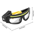 Anti-Fog Safety Glasses with LED Headlamp | Rechargeable LED Safety Glasses Axl Yellow