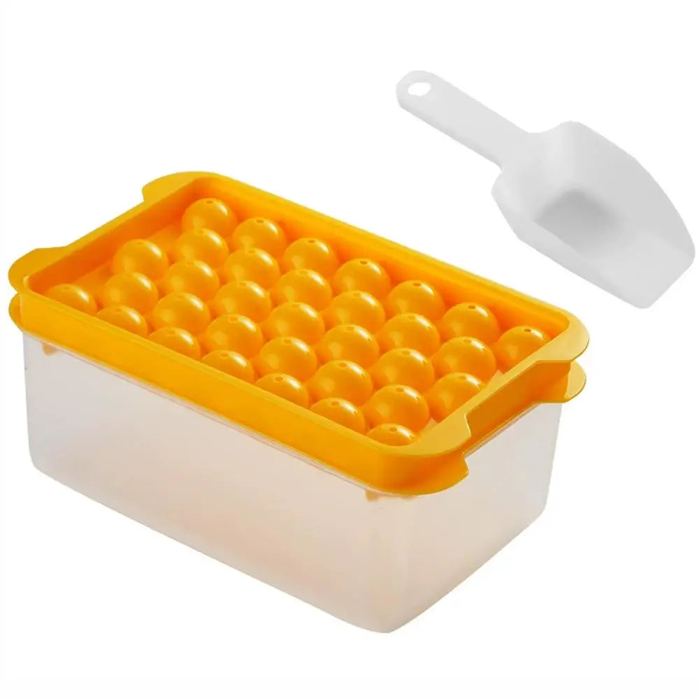 Large Capacity 3-Piece Ice Cube Tray Set – Easy Release Mold Ice Cube Tray Axl Orange