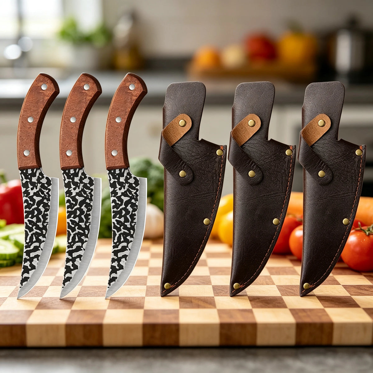 SHENJIU Hand Forged Boning Knife – Full Tang Stainless Steel Boning Knife Axl 3pcs A