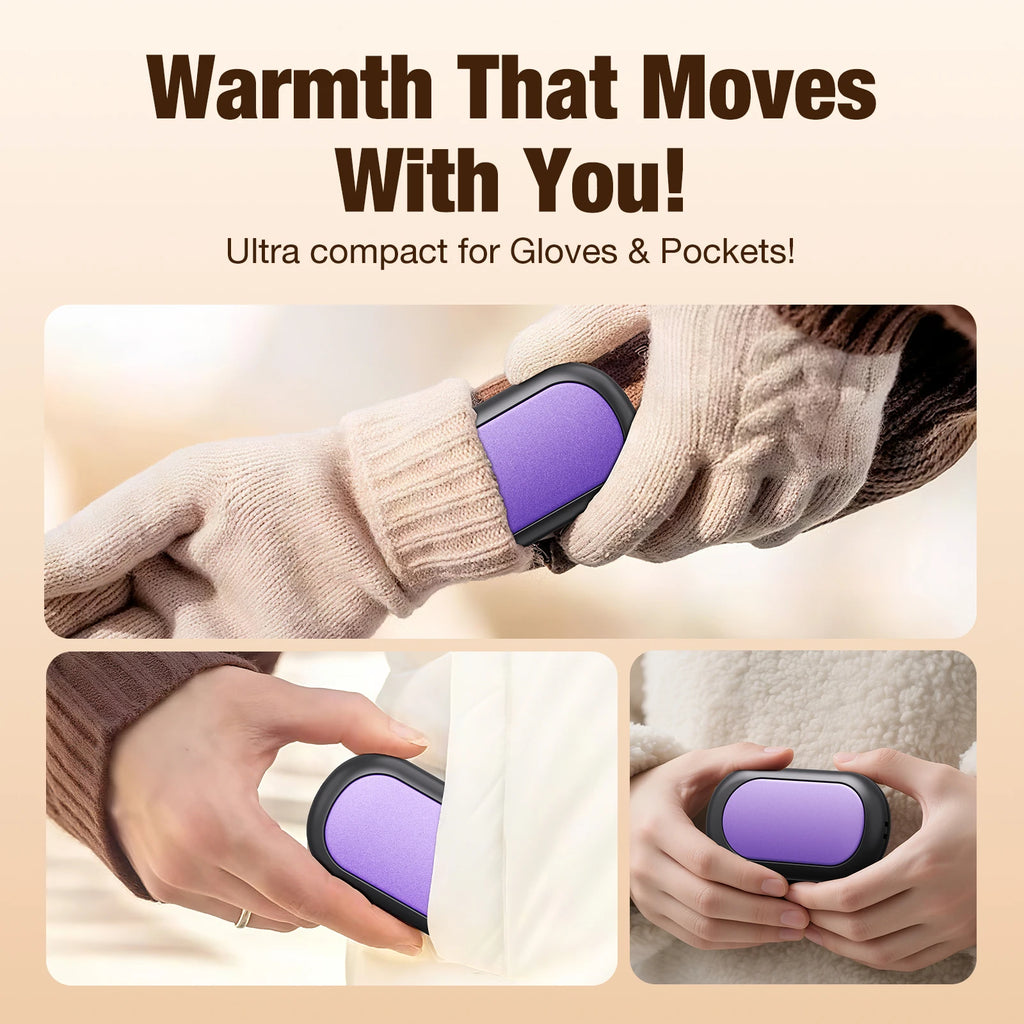 2-in-1 Magnetic Mini Hand Warmer – 3 Heat Levels, Portable Electric Hand Warmer Axl