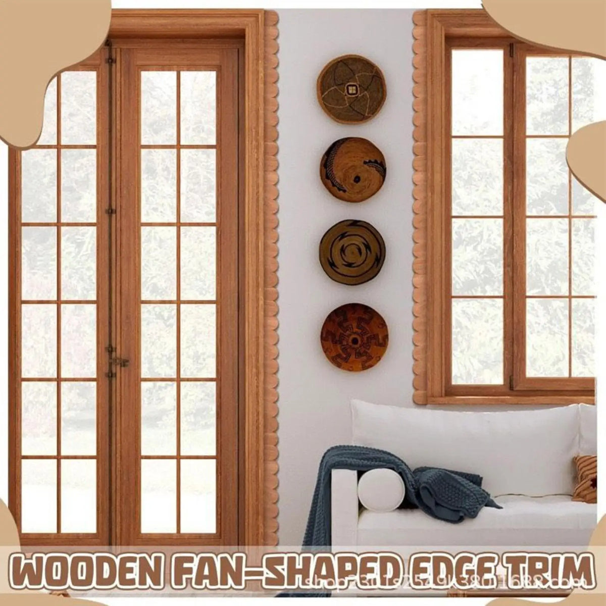 Scalloped Wood Trim Molding Strips 24Pcs – Unfinished DIY Edge Wood Trim Molding Axl