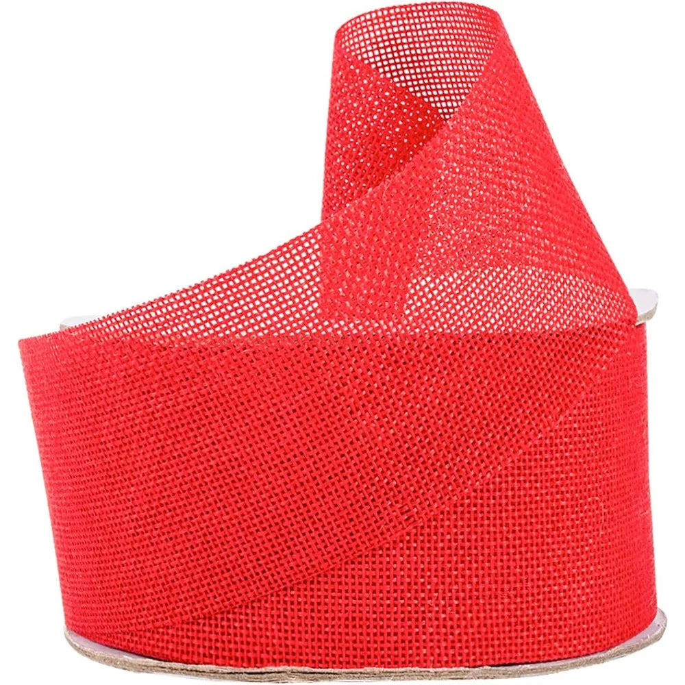 Red Polyester Burlap Ribbon 60mm 20m Roll – Craft & Décor Craft Ribbon Axl AECH04-18462