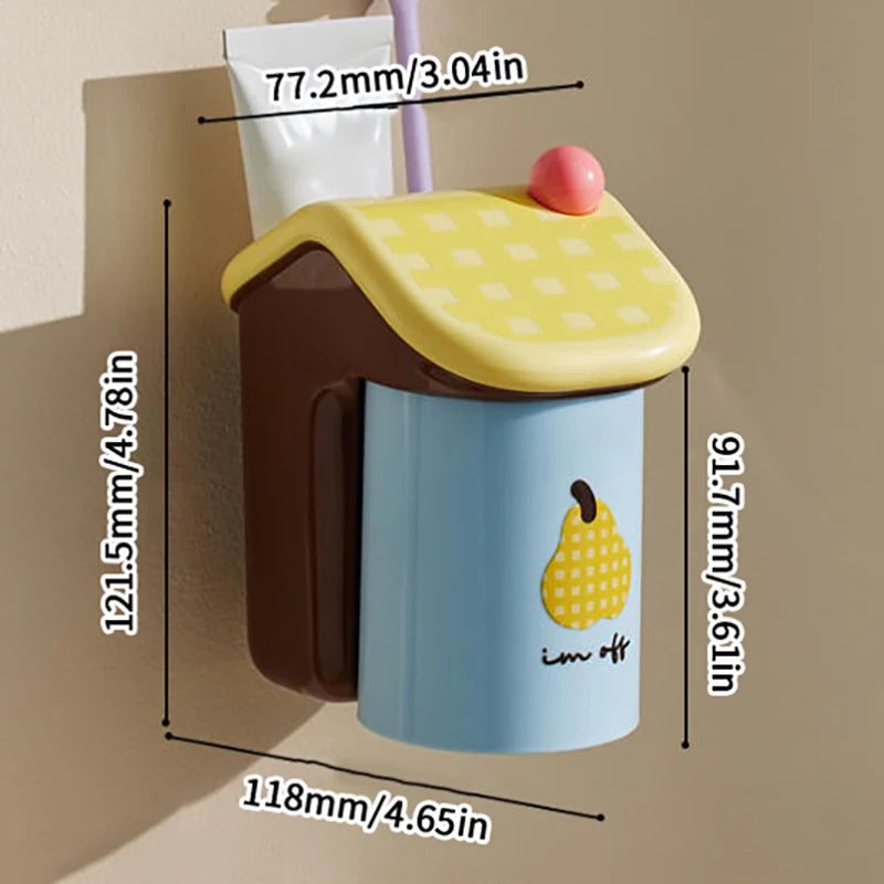 Magnetic Wall-Mounted Toothbrush Holder & Mouthwash Cup Toothbrush Holder Axl