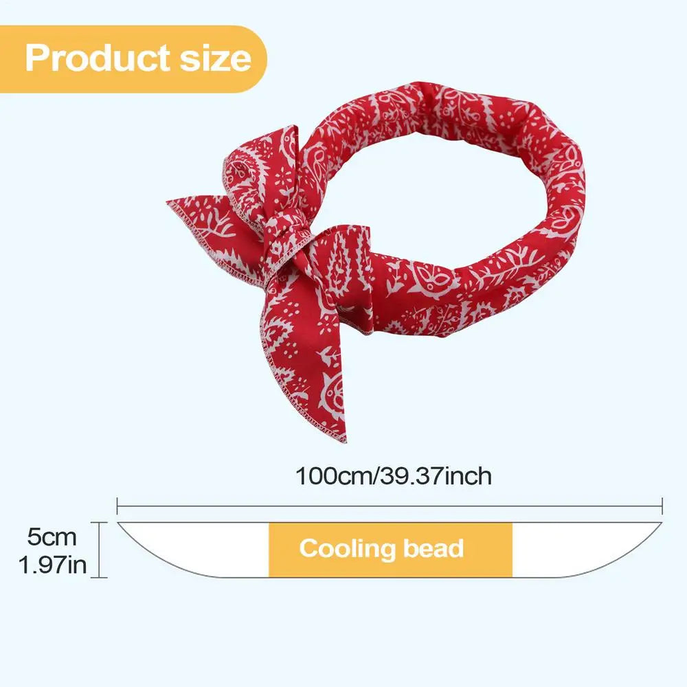Pet Cooling Bandana Scarf – Ice Collar for Dogs & Cats Pet Cooling Bandana Axl Red