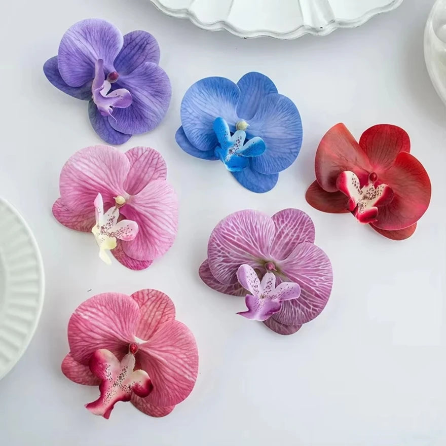 Artificial Butterfly Orchid Flowers – 5 or 15 Pcs Hair Clips Artificial Flowers Axl