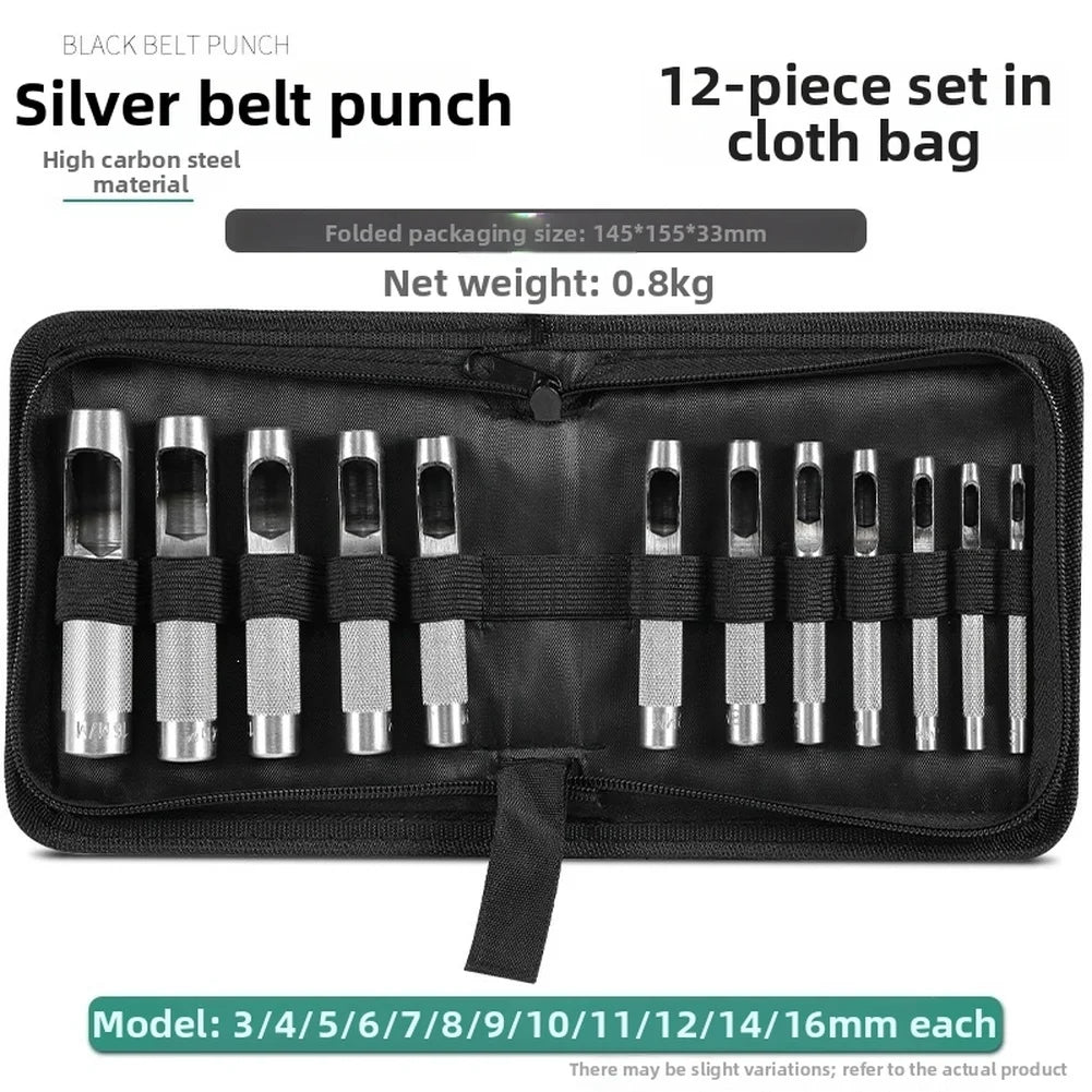 Round Hole Punch Cutter Set 12/15 Pc – Leather & Belt Tool Leather Punch Set Axl 12pcs China Mainland