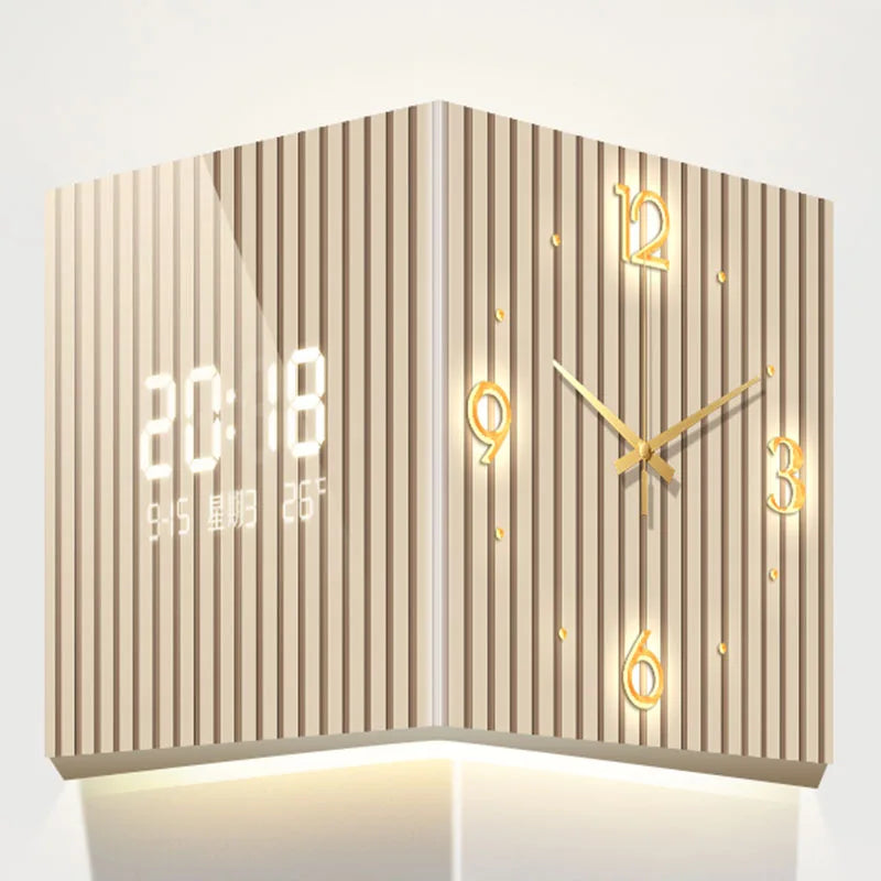 Modern LED Digital Wall Clock – Large Acrylic Calendar Clock LED Digital Wall Clock Axl Light Gold 30x30cm