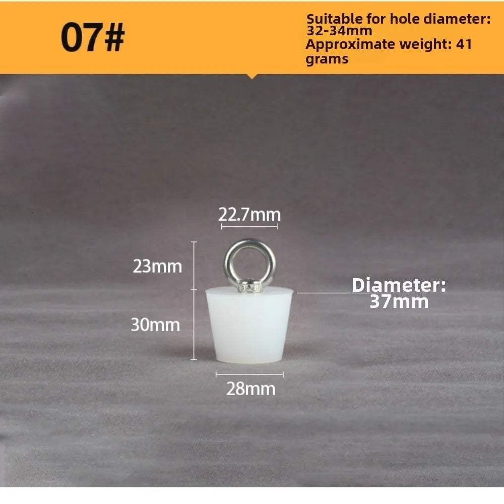 Tapered Silicone Stopper with Steel D-Ring – Universal Plug Drain Stopper Plug Axl 07
