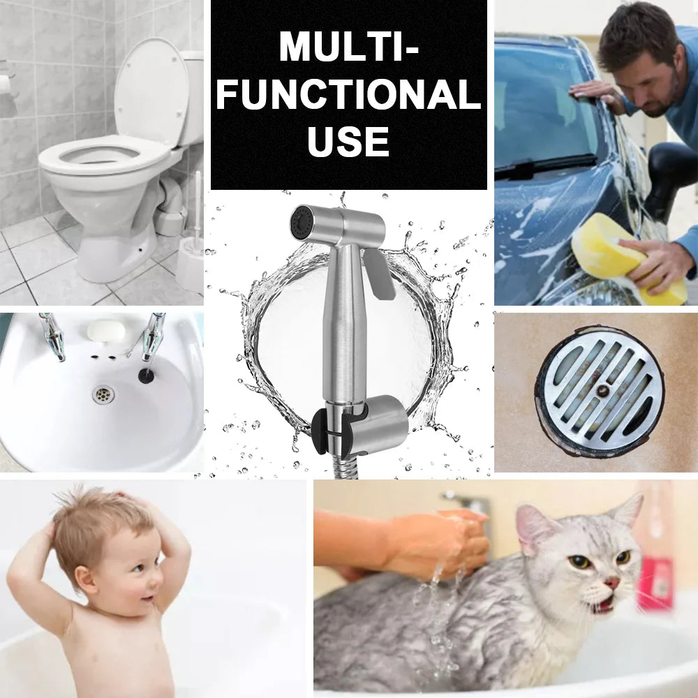 Handheld Bidet Sprayer Set – Stainless Steel Toilet Hand Shower Bidet Sprayer Set Axl