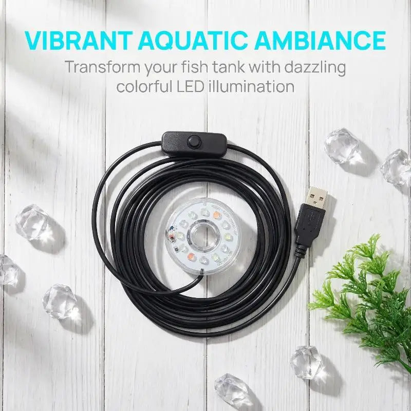 USB LED Submersible Aquarium Light – Colorful Waterproof Lamp Aquarium LED Light Axl
