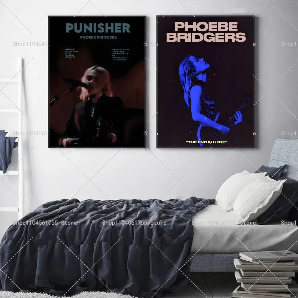 Phoebe Bridgers Music Poster – Waterproof Self-Adhesive Wall Art Music Art Poster Axl