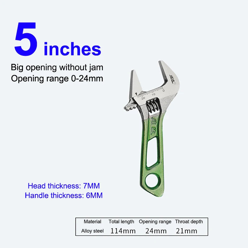 Adjustable Wrench 4/5/6/8 Inch Short Handle Mini Spanner Adjustable Wrench Axl A1