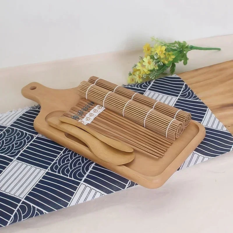 9-Piece Bamboo Sushi Maker Kit – Rice Mold & Onigiri Tools Sushi Making Kit Axl