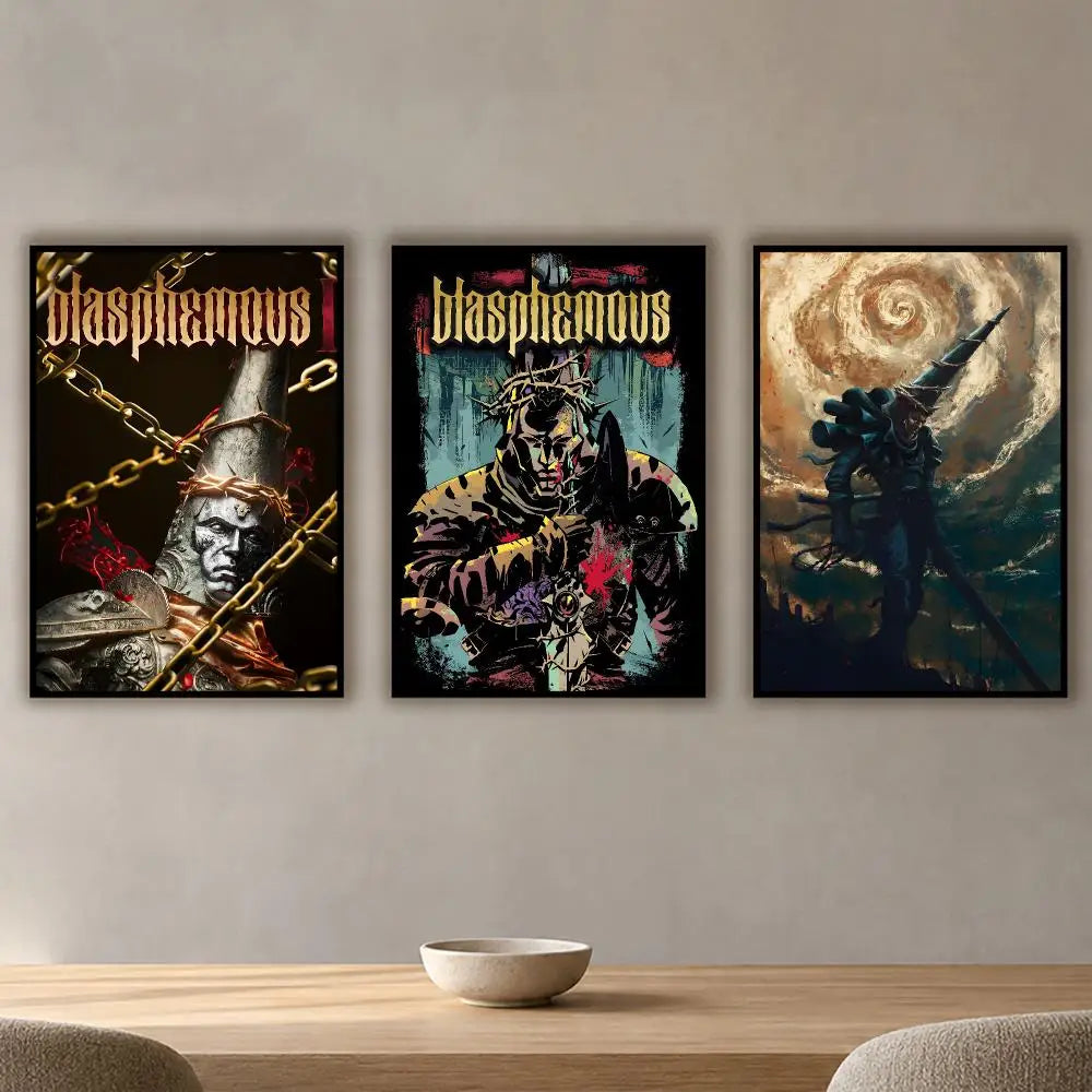 Blasphemous Game Poster – HD Waterproof PVC Wall Sticker Wall Poster Sticker Axl