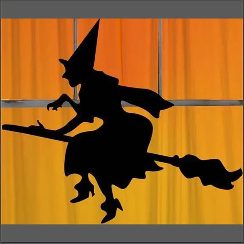 Halloween Witch & Ghost Static PVC Window Door Stickers Halloween Window Stickers Axl