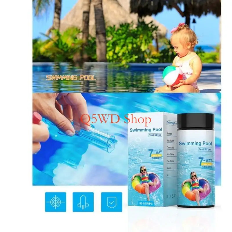 Pool Water Test Strips – Chlorine & Bromine Testing 50/100 Pack Pool Water Test Strips Axl