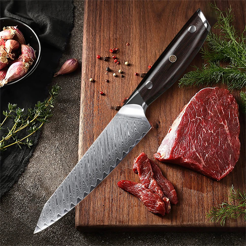 67-Layer Damascus Steel Chef Knife Set – 1, 2 or 3 Piece Damascus Kitchen Knife Set Axl Utility Knife