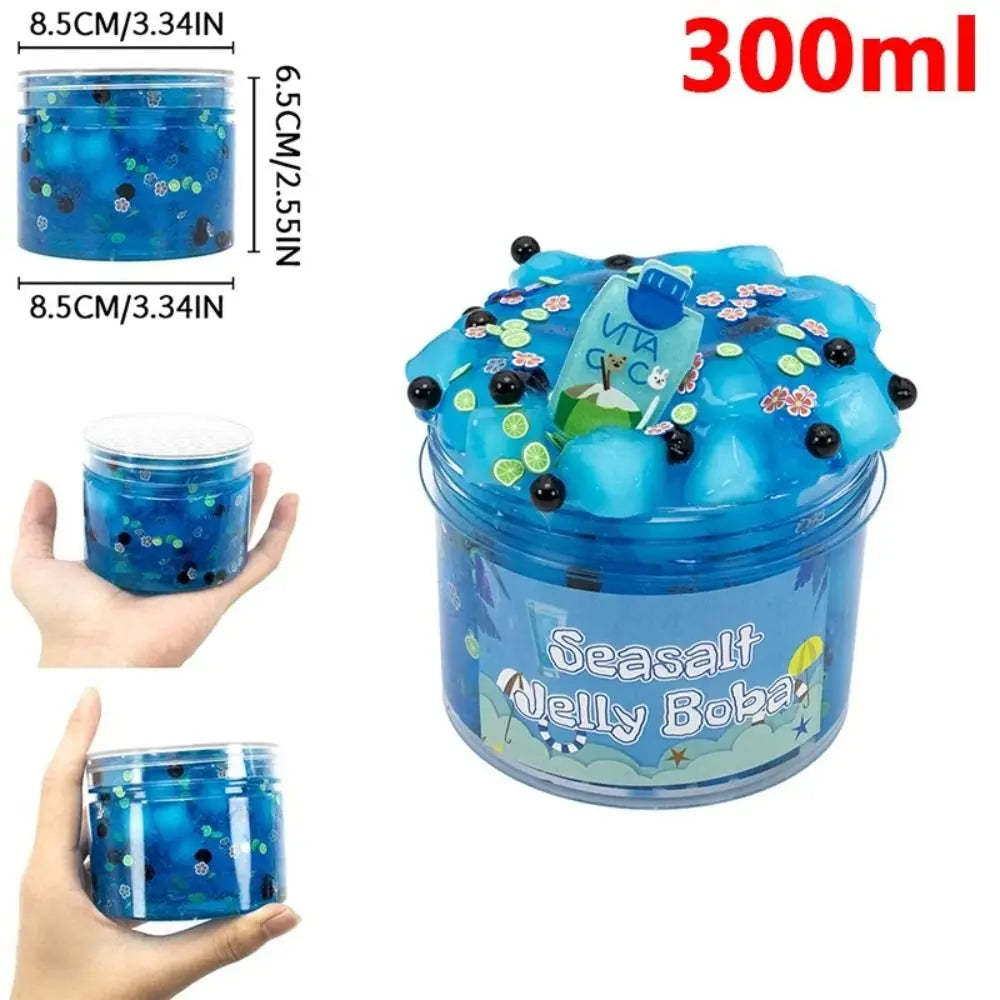 Crystal Slime Kit – Fruit Jelly Cube Sensory Toy 300ml/70ml Kids Slime Kit Axl