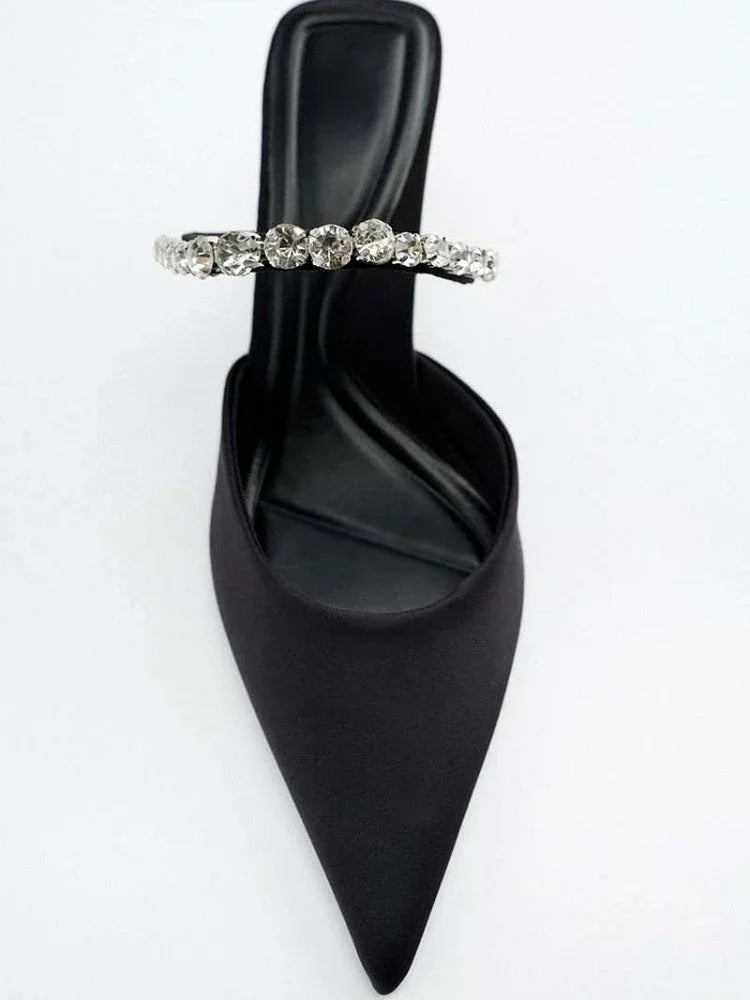 Women's Stiletto Heels Sandals – Rhinestone Sequin Pointed Toe Stiletto Heel Sandals Axl