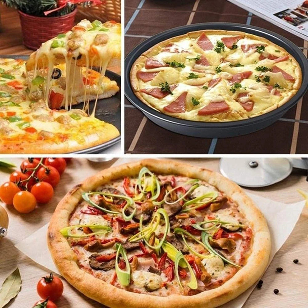 Nonstick Carbon Steel Pizza Pan – Round Baking Tray 7–10 Inch Pizza Baking Pan Axl