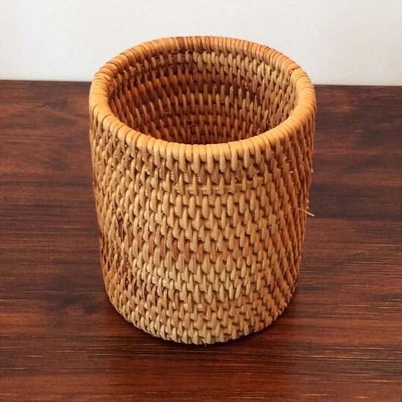 Rattan Tableware Organizer Basket – Handwoven Cutlery Storage Rattan Organizer Basket Axl B