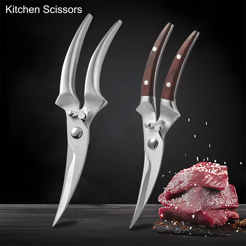Stainless Steel Kitchen Scissors – Meat, Bone & Poultry Shears Kitchen Shears Axl