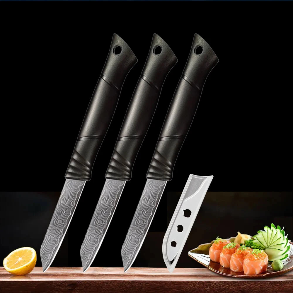 VG10 Damascus Paring Knife Set – Sharp Fruit & Peeling Knife Damascus Paring Knife Axl 3pcs