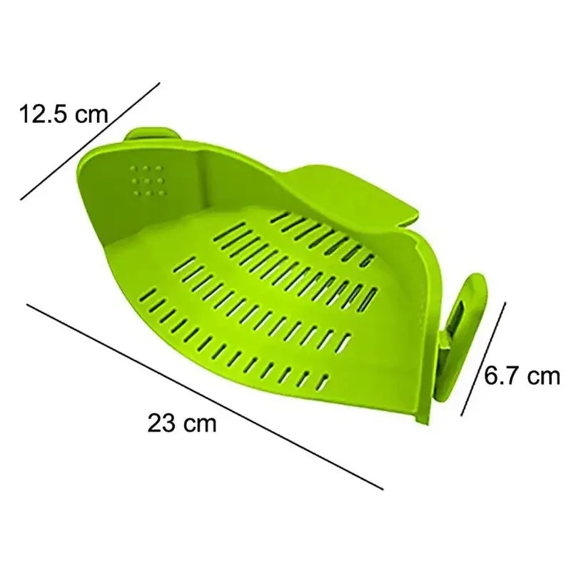 Silicone Clip-On Pot Strainer – Anti-Spill Kitchen Colander Clip-On Pot Strainer Axl