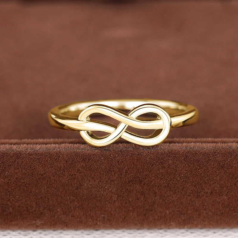 Huitan Minimalist Infinity Brass Ring for Women | Sizes 5–14 Fashion Ring Axl