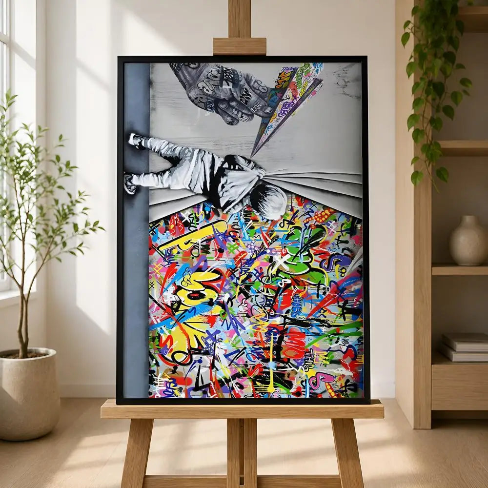 Banksy-Style Peel & Stick Wall Poster – Waterproof PVC HD Art Peel & Stick Poster Axl
