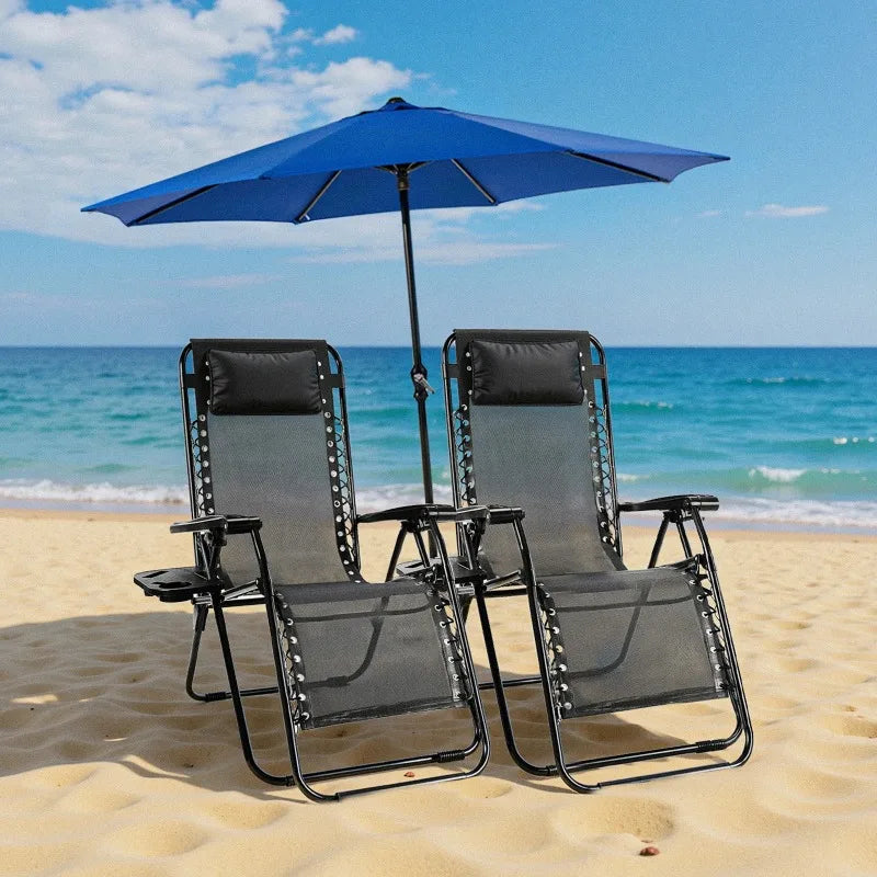 Zero Gravity Recliner Chair – Foldable Outdoor Lounge with Tray Outdoor Lounge Chair Axl