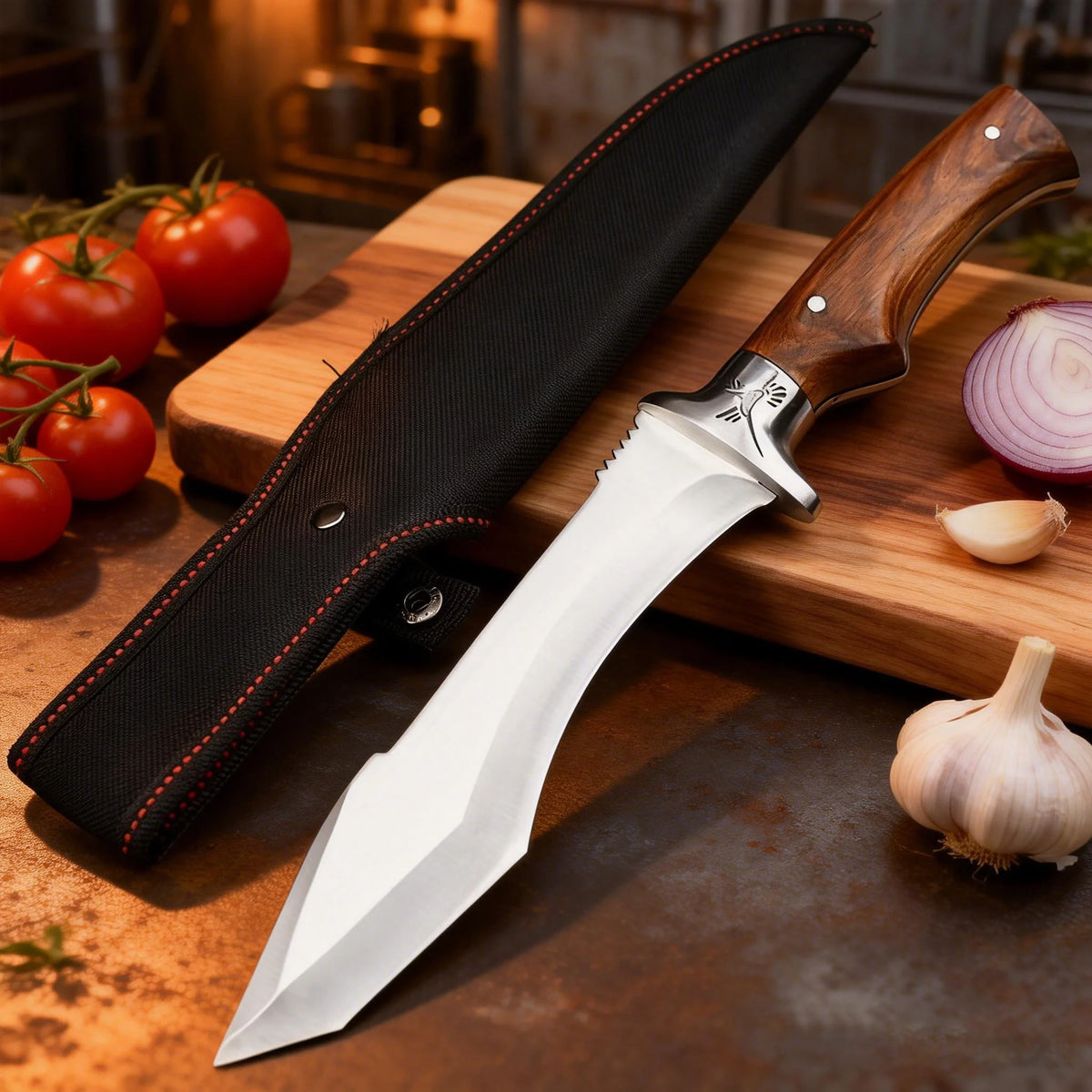 Japanese Chef's Knife – Sharp Stainless Blade & Wood Handle Chef's Kitchen Knife Axl