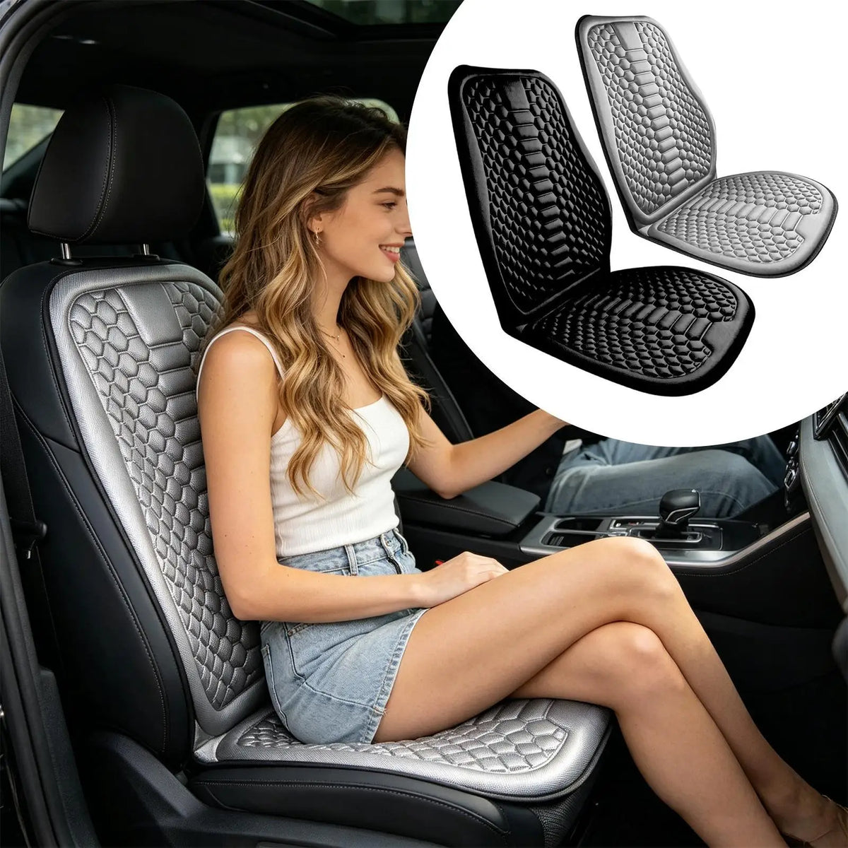 Ice Silk Cooling Car Seat Cushion – Fits SUV, Truck & Sedan Car Seat Cushion Axl