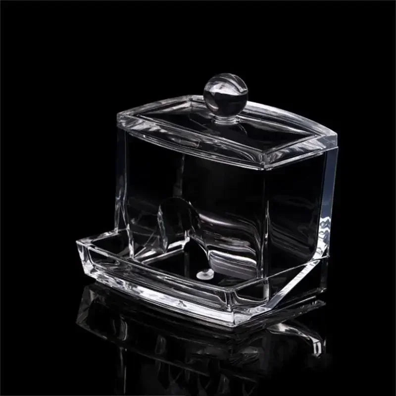 Clear Acrylic Q-Tip Cotton Swab Holder & Makeup Organizer Makeup Storage Organizer Axl WHITE