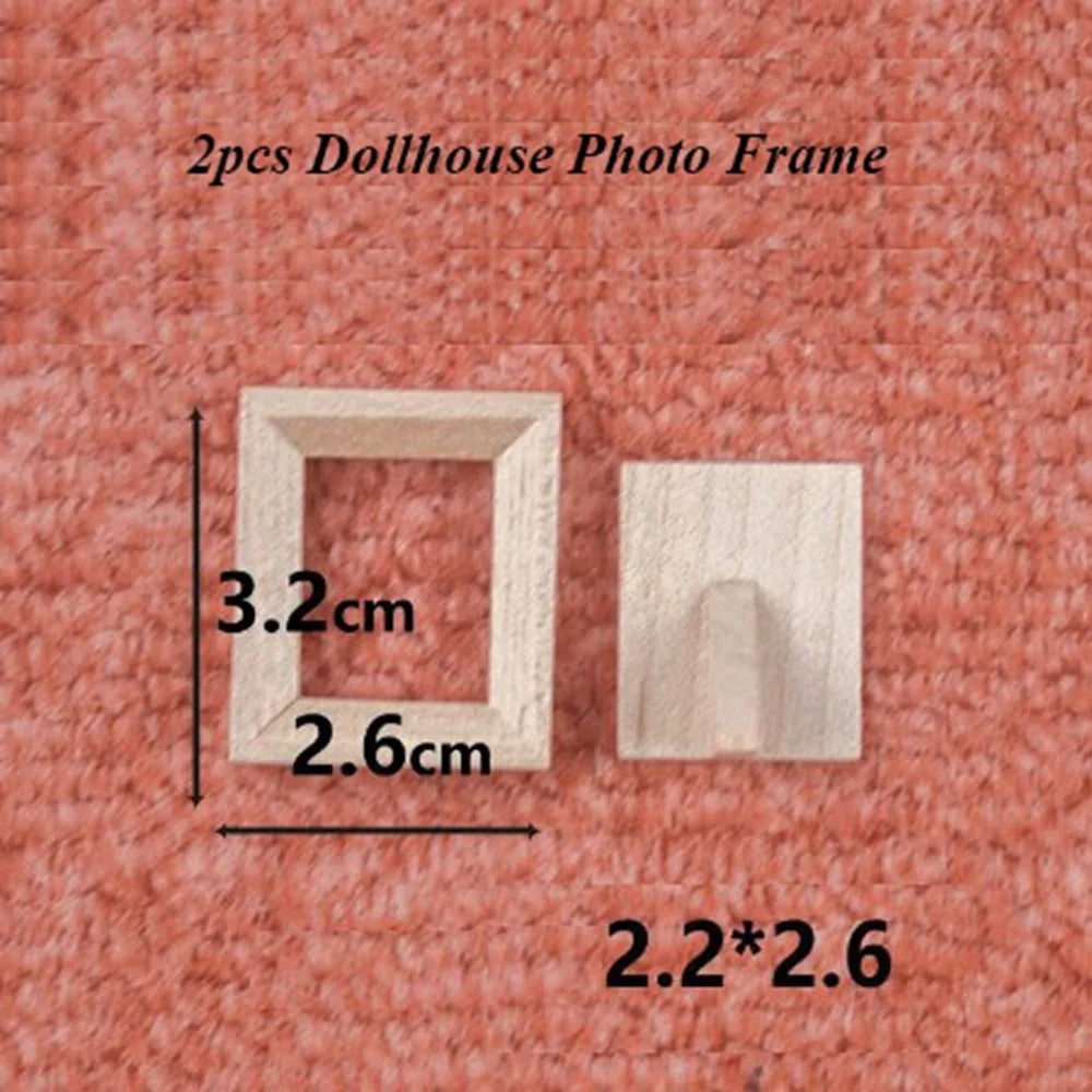 2pcs 1:12 Dollhouse Miniature Wood Photo Frames | DIY Décor Dollhouse Miniature Axl 3
